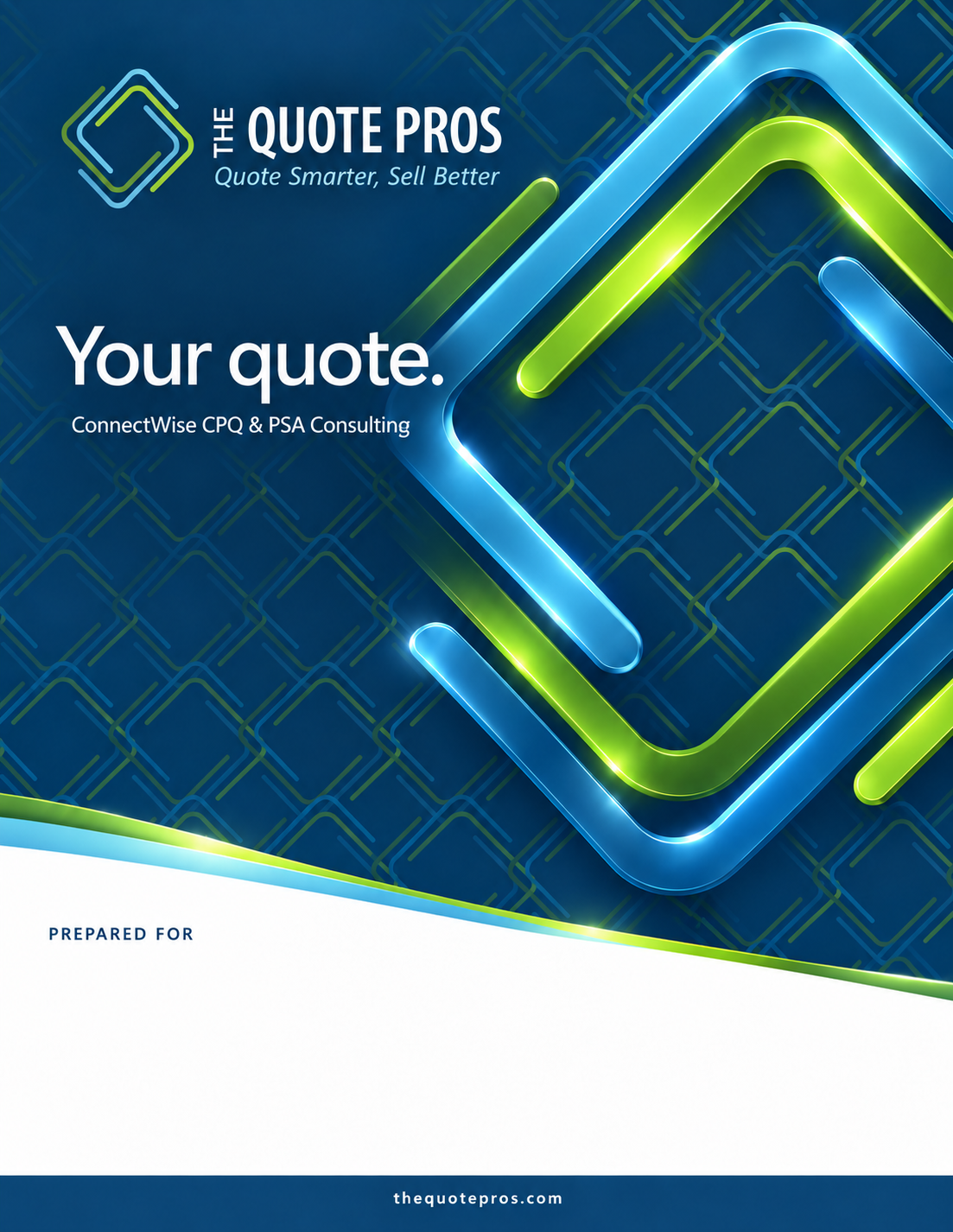 The Quote Pros branded proposal cover